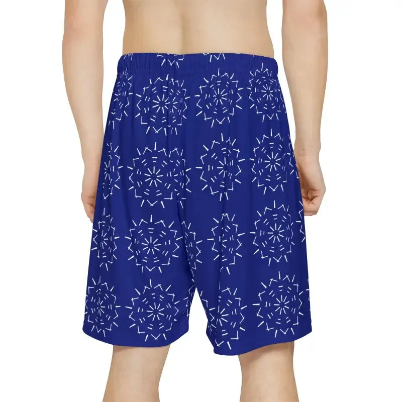 Trendy Men's Sports Shorts with White Pattern Vibe