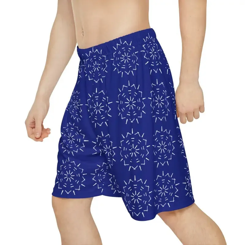 Trendy Men's Sports Shorts with White Pattern Vibe