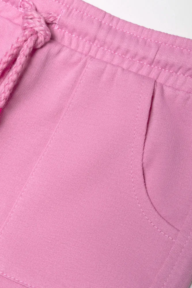Unbrushed Fleece Shorts Set Pink