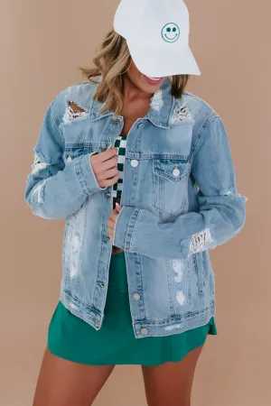 Unhinged Distressed Denim Jacket, Light