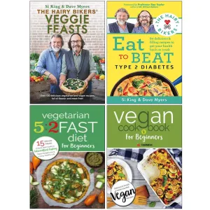 Veggie Feasts, Eat to Beat, Vegetarian 5:2, Vegan Cookbook 4 Books Collection Set