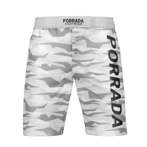 WHITE CAMO FIGHT SHORTS