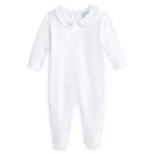 White Duck Embroidered Pima Footie