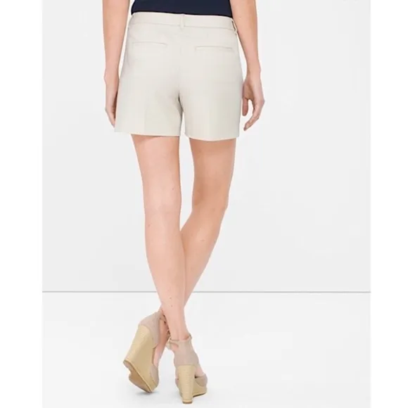 White House Black Market Khaki Cotton Stretch 5” Shorts Size 12