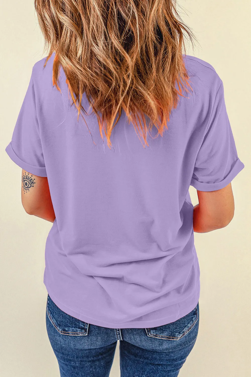 Wisteria Bunny Bow Plaid Print Easter Fashion Tee