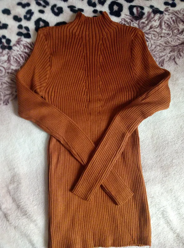 Women's turtleneck knitted sweaters 6 colors one size sweater women pull femme turtleneck sweater women