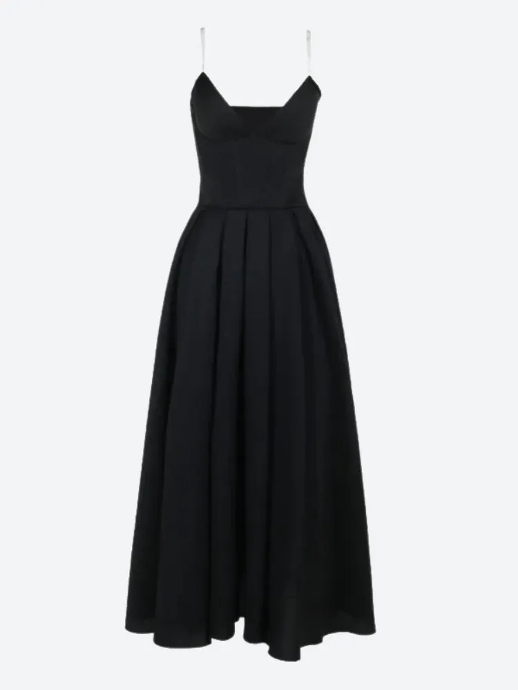 Y2K Plunge Neck Midi Dress
